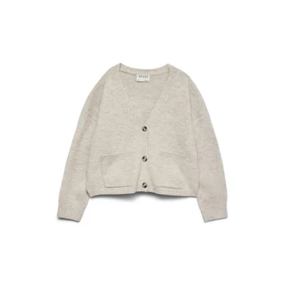 Image of VERO MODA Women&#039;s Vmgemma Ls V Neck Knit Cardigan VMA Noos Sweater, Plaza Taupe, M