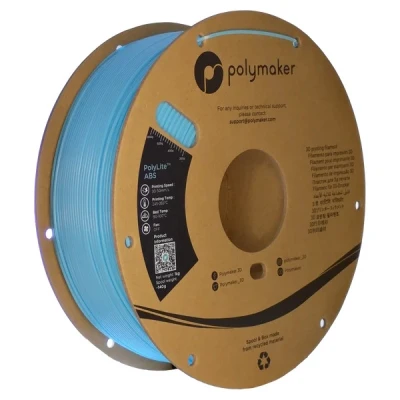 Image of PolyLite ABS 3D Filament 1.75mm Light Blue 1kg Heat Resistant Cardboard Spool
