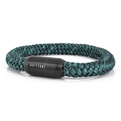 Image of Akitsune Portus Segeltau Bracelet, Men&#039;s, Size: 7,87&#039;&#039;, Black green