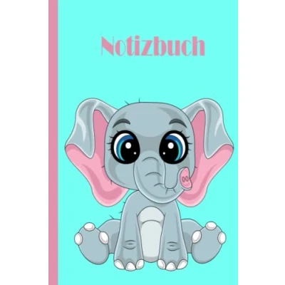 Image of Elefant Notizbuch: Elefanten Notizbuch, breit liniertes, liniertes Papier Notizbuch für Schule, Studenten, Geschenk Kinder, Jungen, Mädchen, Teenager, Liebhaber