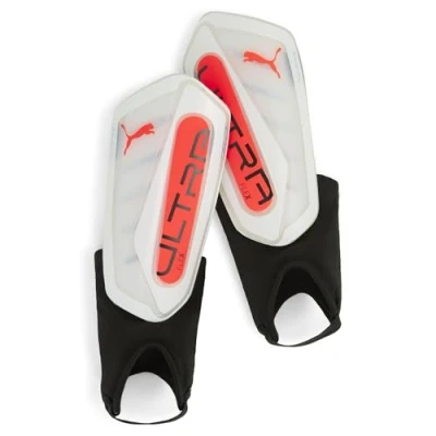 Image of Puma Ultra FLEX Ankle Unisex Shin pads, Size: Medium, White/glowing red