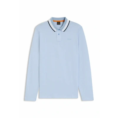 Image of BOSS Long sleeved top, Men&#039;s, Size: Medium, Open blue ten