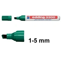 Image of edding 3300 permanent marker green box of 10 chisel tip 1 5 mm quick drying markers waterproof, smudge proof for cardboard, plastic, wood, metal, fabric pens