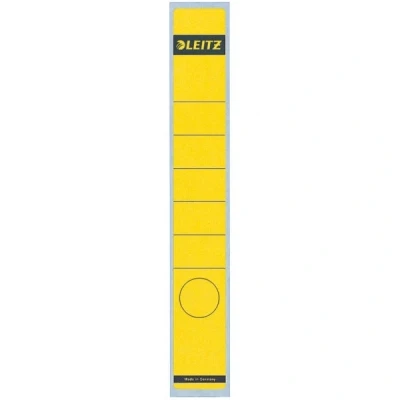 Image of Esselte Leitz Spine Labels Self Adhesive Paper Long Narrow Pack of 10 Yellow