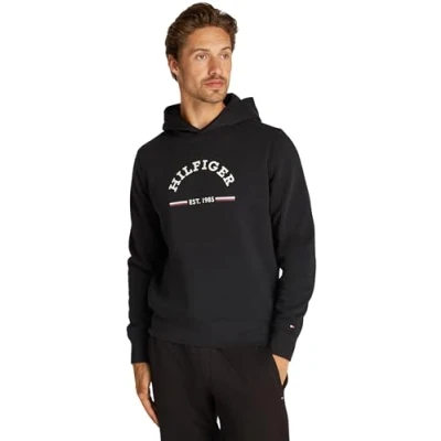 Image of Tommy Hilfiger Roundall Hoody Sweatshirt, Men&#039;s, Size: XS, Black