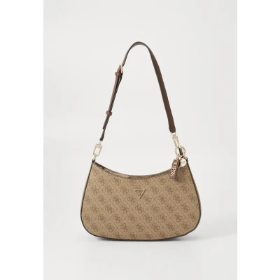 Image of Guess Noelle II TOP ZIP Shoulder BAG Handbag, Women&#039;s, Size: One Size, Latte logo/brown