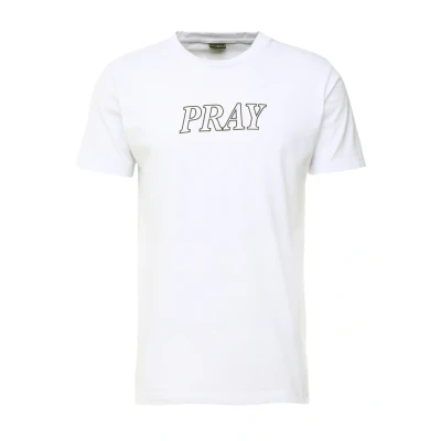 Image of Mister Tee PRAY Hands Print Tshirt, Men&#039;s, Size: XXL, White