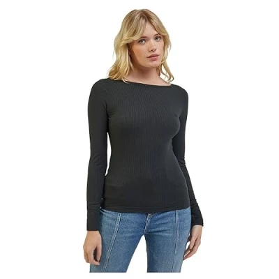 Image of Lee Women&#039;s Ls Boat Neck Tee T Shirt, Charcoal, S