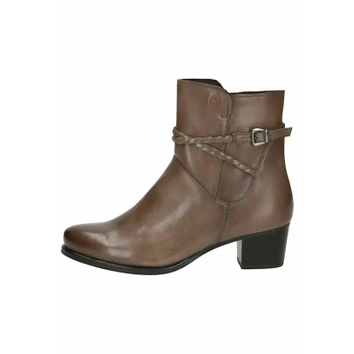 Image of Caprice Cowboy/biker ankle boot, Women&#039;s, Size: 7, Taupe nappa Leather/synthetics