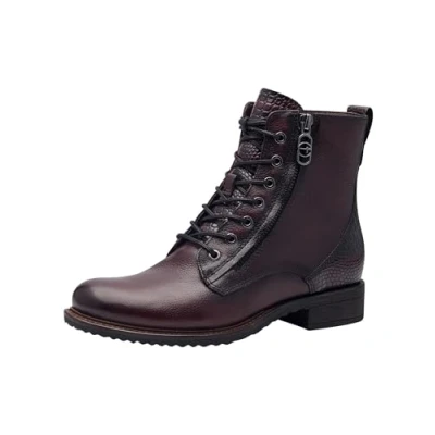Image of Tamaris Laceup ankle boots, Women&#039;s, Size: 6, Bordeaux Leather/synthetics