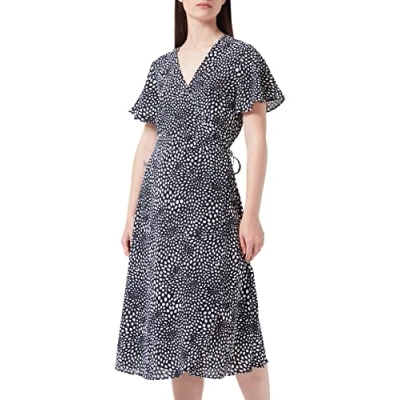 Image of VILA Vilovie S/S WRAP MIDI /SU NOOS Day dress black, Women&#039;s, Size: 12, Black