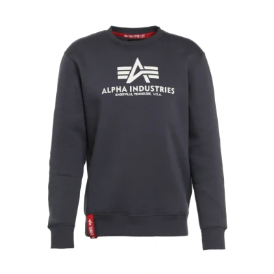 Image of Alpha Industries Basic Sweatshirt, Size: XS, Grey black