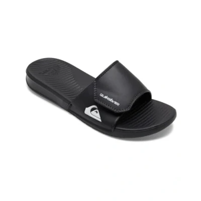 Image of Quiksilver Bright Coast Pool slides, Men&#039;s, Size: 7, Black/white/black Synthetics