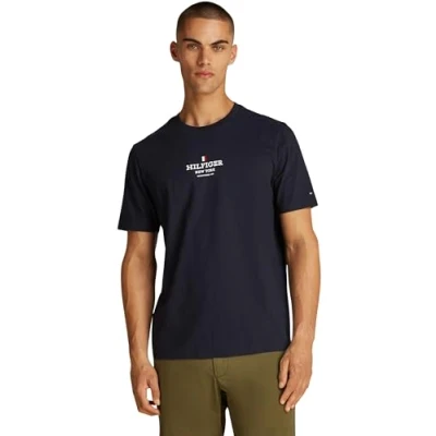 Image of Tommy Hilfiger TEE Unisex Print Tshirt, Size: XS, Desert sky