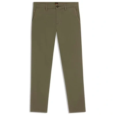 Image of BOSS Men&#039;s Chino_Tapered Trousers_Flat, 342open green, 32W / 32L
