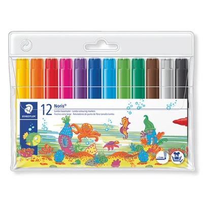 Image of STAEDTLER 340 C12 Noris Jumbo Colouring Marker Assorted Colours (Card Pack of 12)