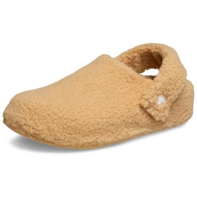 Image of Crocs Classic Cozzzy Unisex Slippers, Size: M7/W8, Wheat Polyester