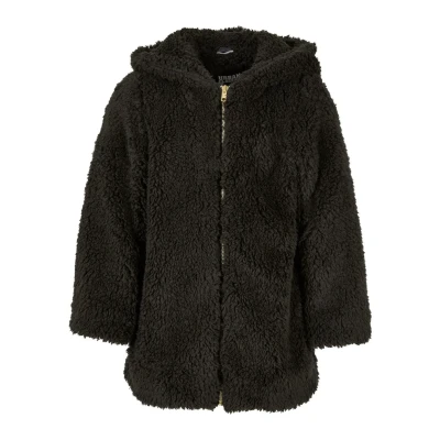 Image of Urban Classics Sherpa Winter coat for kids, Size: 5 6y, Black
