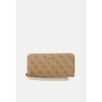 Image of Guess Laurel Large ZIP Around Wallet, Women&#039;s, Size: One Size, Beige