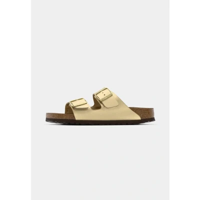 Image of Birkenstock Arizona Slippers, Women&#039;s, Size: 3.5, Gold High quality imitation leather