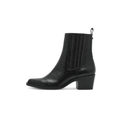 Image of Tamaris Cowboy/biker ankle boot, Women&#039;s, Size: 3.5, Black croco Leather