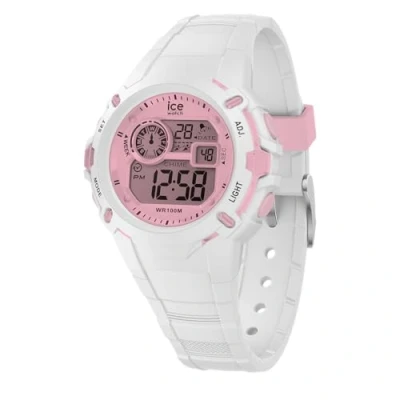 Image of ICE Watch Women&#039;s Digital Quartz with Silicone strap 024001, White and Pink, Small (41mm),