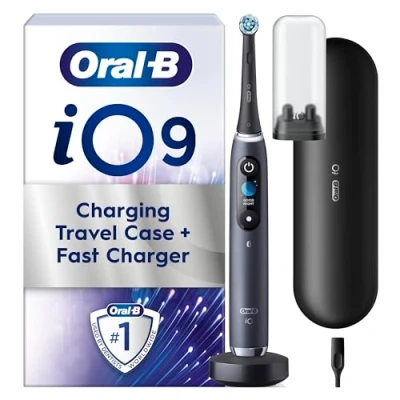 Image of Oral B iO9 Black Onyx Electric Toothbrush with Charging Travel Case