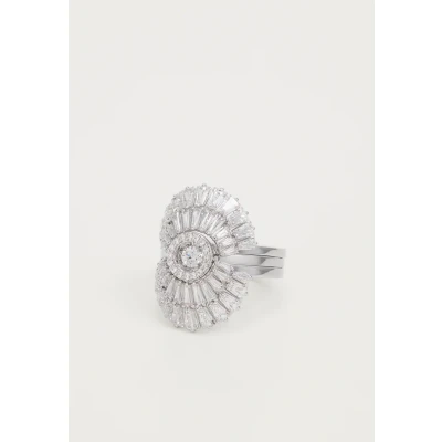 Image of Swarovski Idyllia ring, Set (3), Mixed cuts, Shell, White, Rhodium plated