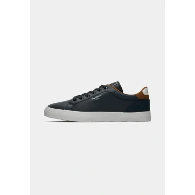 Image of Pepe Jeans Kenton Court Trainers, Men&#039;s, Size: 6, Navy Leather and textile