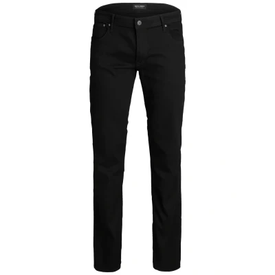 Image of Jack &amp; Jones Male Plus Size Slim Fit Jeans Tim Original AM 814, Black (Black Denim Denim), 44W / 34L