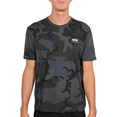 Image of Alpha Industries Small LOGO Print Tshirt, Men&#039;s, Size: Small, Black