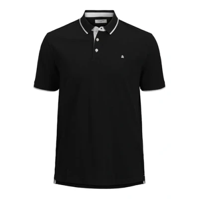 Image of JACK &amp; JONES Male Polo Shirt Plus Size Plain Shirt, black, 7XL Große Größen