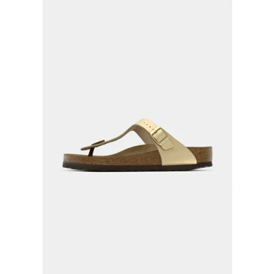 Image of Birkenstock Gizeh BF Regular Slippers, Women&#039;s, Size: 7, Gold High quality imitation leather