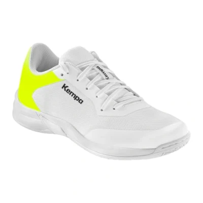 Image of Kempa Kourtfly Three Handball shoes, Women&#039;s, Size: 7.5, White/fluo yellow Textile/synthetics
