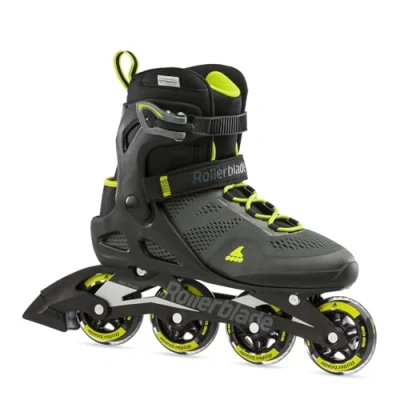 Image of Rollerblade Macroblade 80 Men&#039;s Adult Fitness Inline Skate, Black and Lime, Performance Skates,270