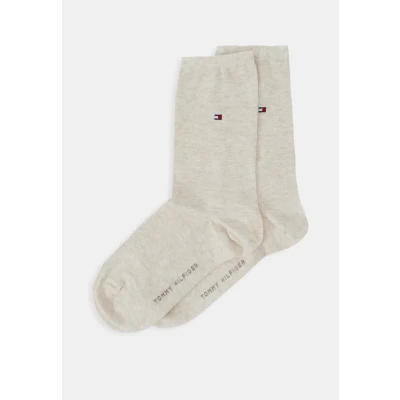 Image of Tommy Hilfiger Women Casual 2 PACK Socks, Women&#039;s, Size: 2.5 5, Light beige melange
