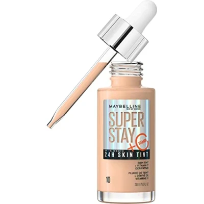 Image of Maybelline Super Stay up to 24H Skin Tint Foundation + Vitamin C 30ml (Various Shades) 10