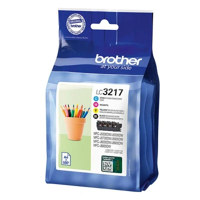 Image of BROTHER LC 3217 Ink Cartridges Value Pack with Multicolour (Black, Cyan, Yellow and Magenta)