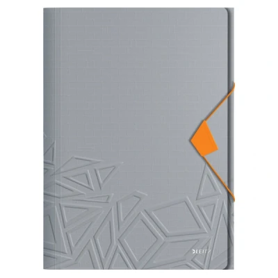 Image of Leitz 3 Flap Folder, Holds up to 150 A4 Sheets, Elastic Closure, Flexible Plastic, Grey, Urban Chic Range, 46490088