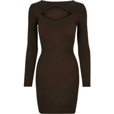 Image of Urban Classics CUT OUT Shift dress, Women&#039;s, Size: 3XL, Brown