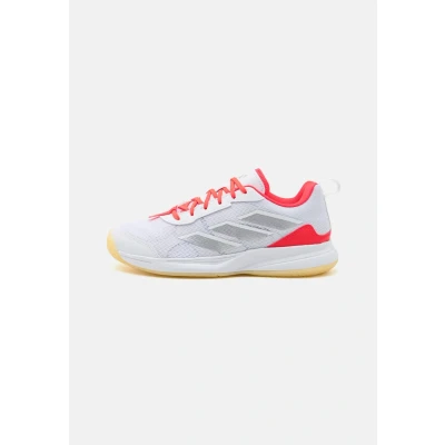 Image of adidas Performance Avaflash Clay court tennis shoes, Women&#039;s, Size: 6, Footwear white/silver metallic/lucid red Textile/synthetics