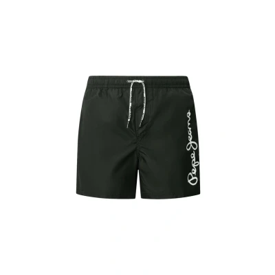 Image of Pepe Jeans Men&#039;s Logo Swimshort Swim Trunks, Black(black), S