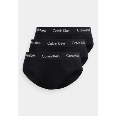 Image of Calvin Klein Underwear HIP Brief 3 PACK Cotton Stretch Briefs, Men&#039;s, Size: Medium, Black