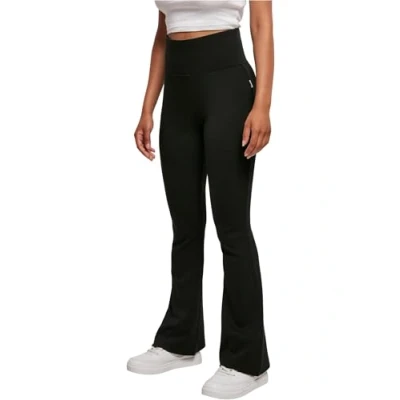 Image of Urban Classics Women&#039;s Ladies Organic Interlock Bootcut Leggings Trouser, Black, S