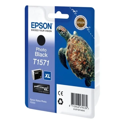 Image of Epson T1571 photo black ink cartridge (original Epson)