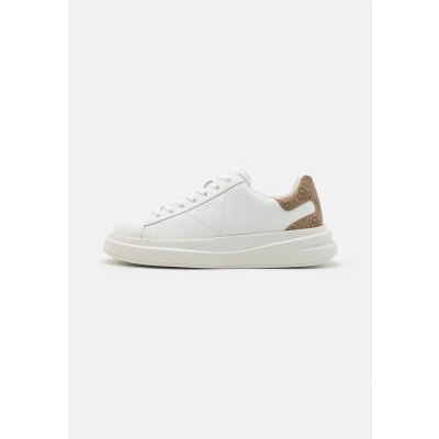 Image of Guess ELBA Trainers, Men&#039;s, Size: 11, White/beige/brown leather and imitation