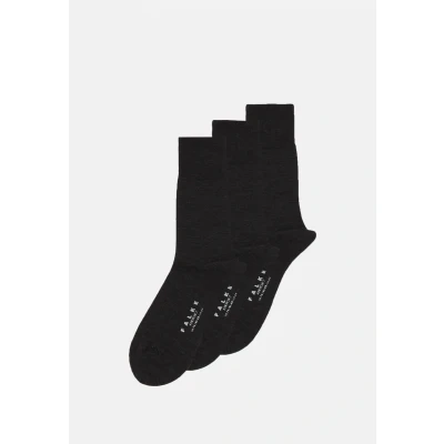 Image of Falke Airport 3Pack business &amp; casual Socks, Men&#039;s, Size: 11.5 12.5, Anthracite melange