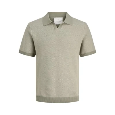 Image of Jack &amp; Jones Premium Jprcceaston Split NECK Polo shirt, Men&#039;s, Size: Medium, Tea leaf