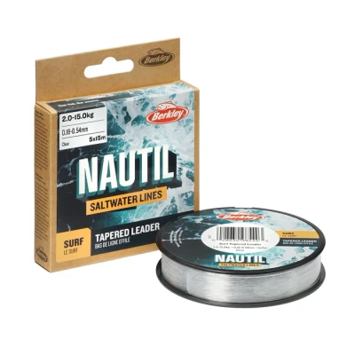 Image of Berkley Nautil Tapered Leader 5x15m .28 .57 Clr Monofilament
