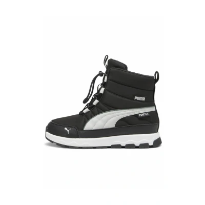 Image of puma Evolve Puretex JR Unisex Winter boots for kids, Size: 3, Black ash gray white Synthetics/textile